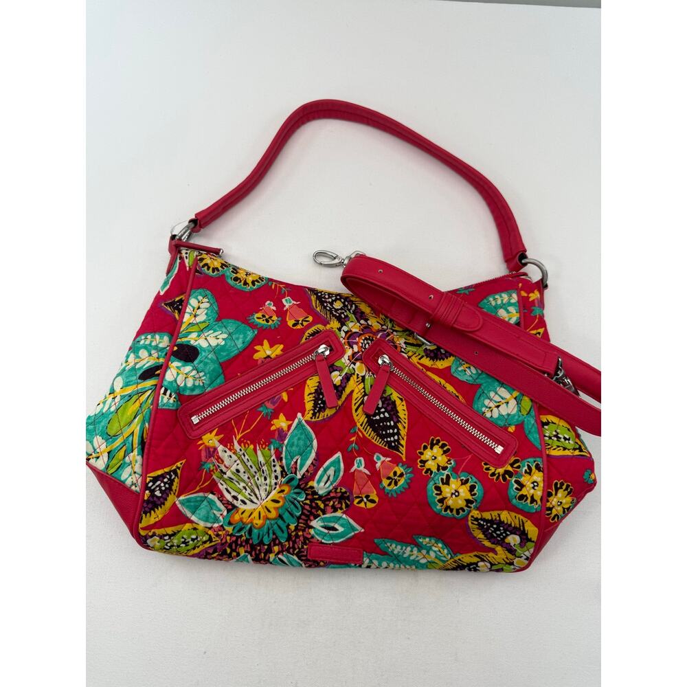 Vera Bradley Rumba Large Hobo Bag Crossbody‎ Convertible Pink Floral Purse